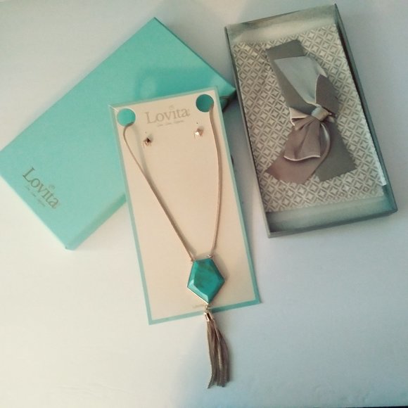 LOVITA "LIVE LOVE INSPIRE" NECKLACE/EARRING SET - Picture 2 of 5